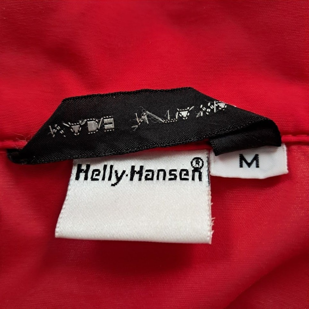 HELLY HANSEN M Vintage 90s Red Windbreaker Jacket Womens Snap Front Gorpcore - Picture 9 of 11